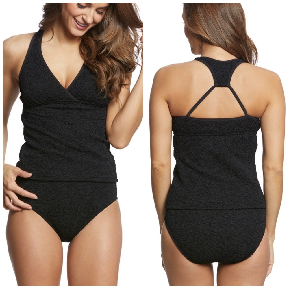 NEW Penbrooke Krinkle Chlorine Proof Active Back 2 Piece modest tankini size 10